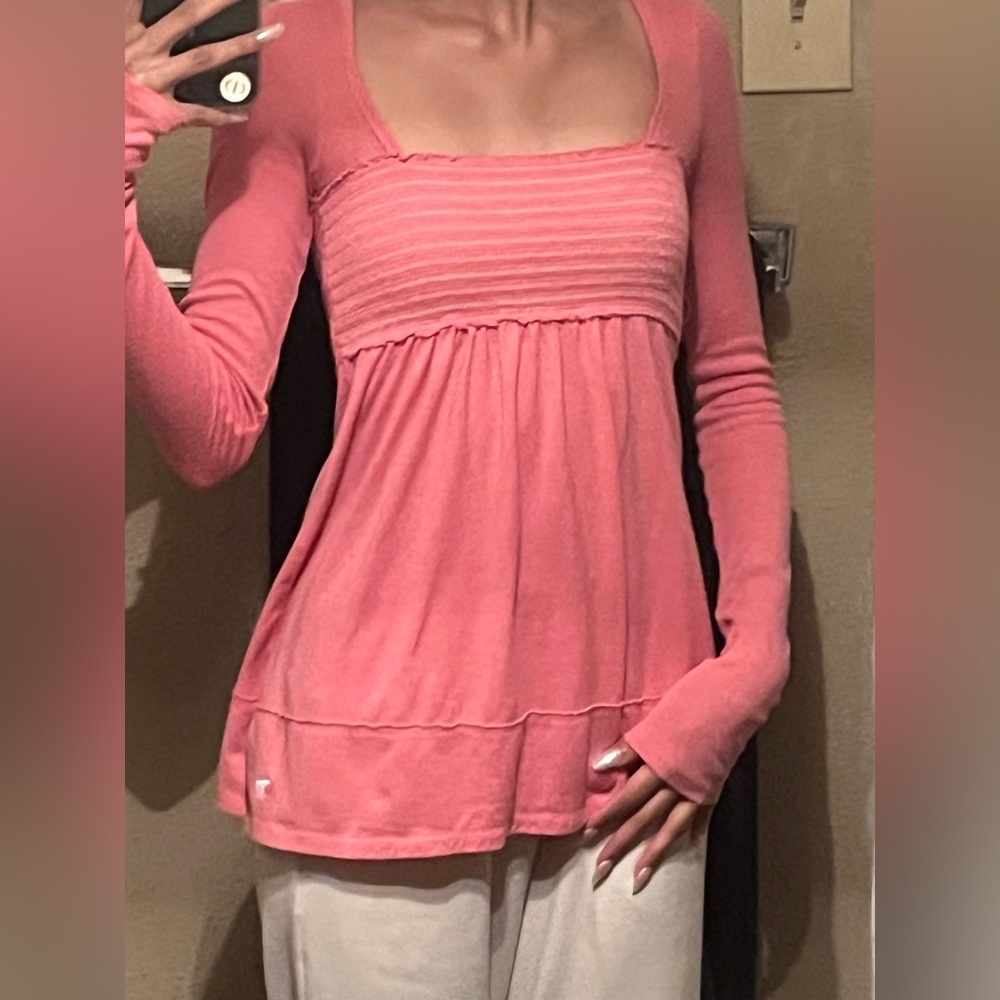 Abercrombie and fitch babydoll top coral y2k vintage top